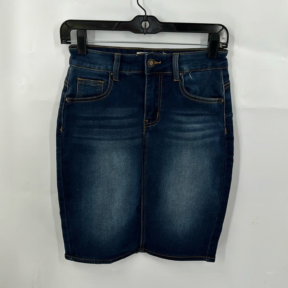 Angel Kiss Women's Stretch Denim Pencil Skirt Size Small